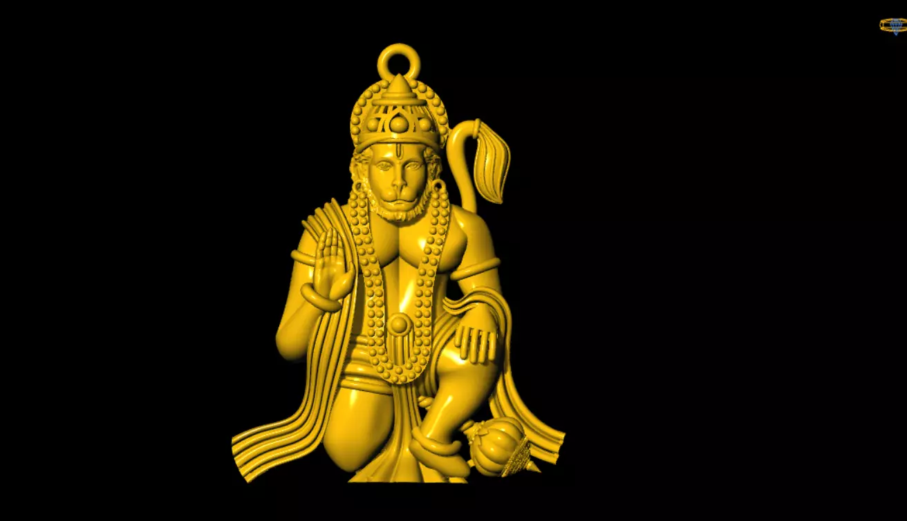 HANUMAN PENDANT 3D print model_0