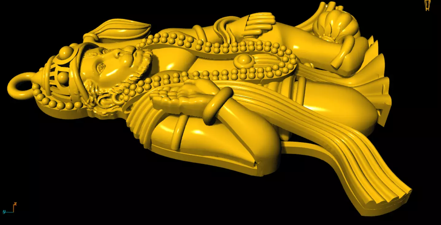HANUMAN PENDANT 3D print model_7