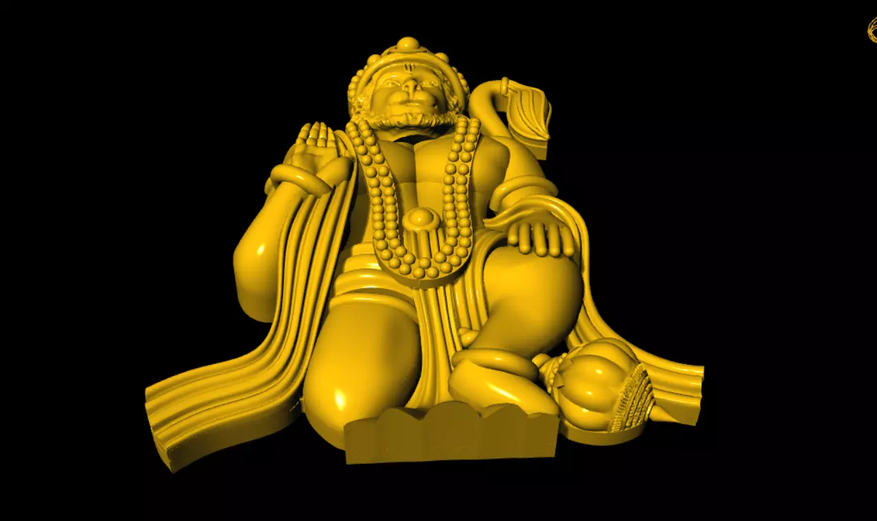 HANUMAN PENDANT 3D print model_5