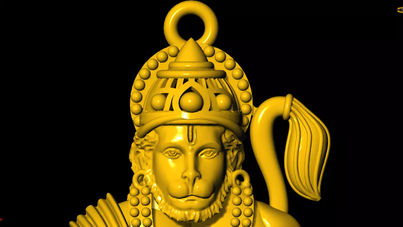 HANUMAN PENDANT 3D print model_9