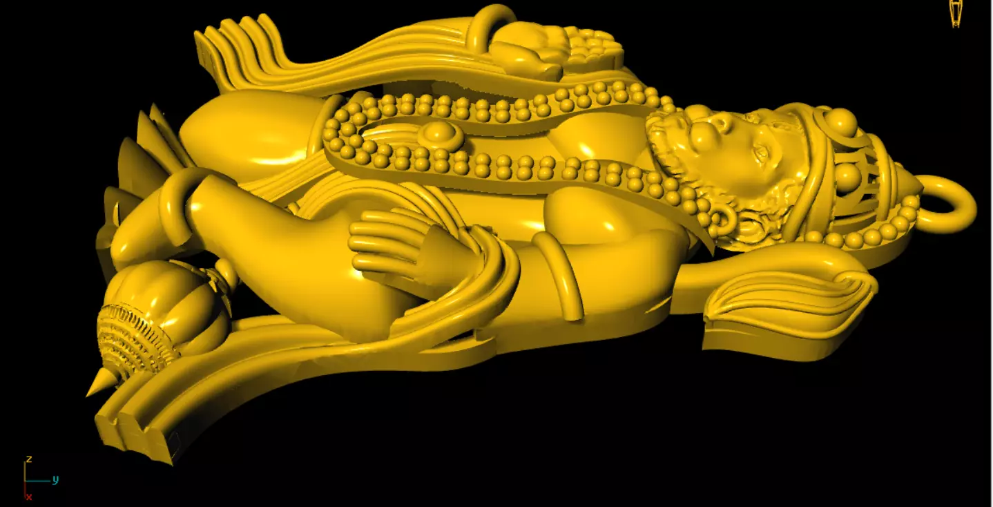 HANUMAN PENDANT 3D print model_8
