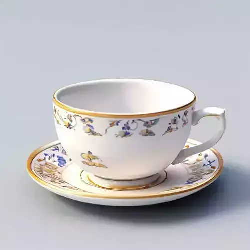 Elegant Porcelain Teacup and Saucer