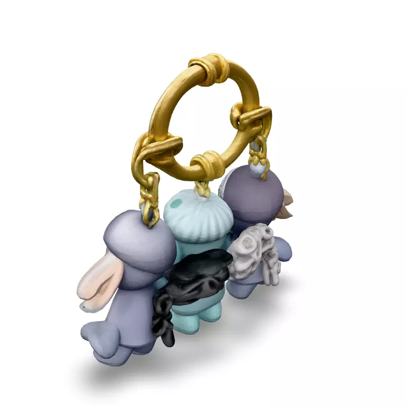 Cute Cartoon Sheep Keychain 3D Model Low-poly 3D model_4