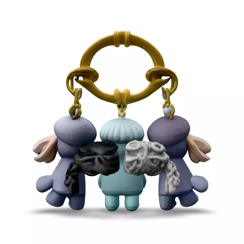 Cute Cartoon Sheep Keychain 3D Model Low-poly 3D model_6