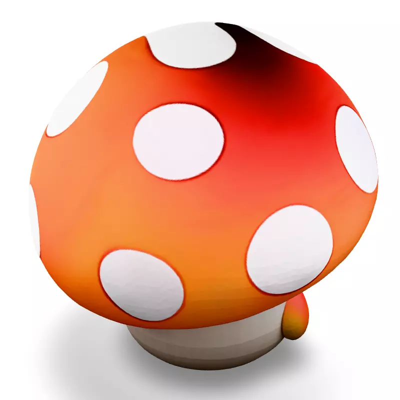 Cute Cartoon Mushroom Character Model Low-poly 3D model_5