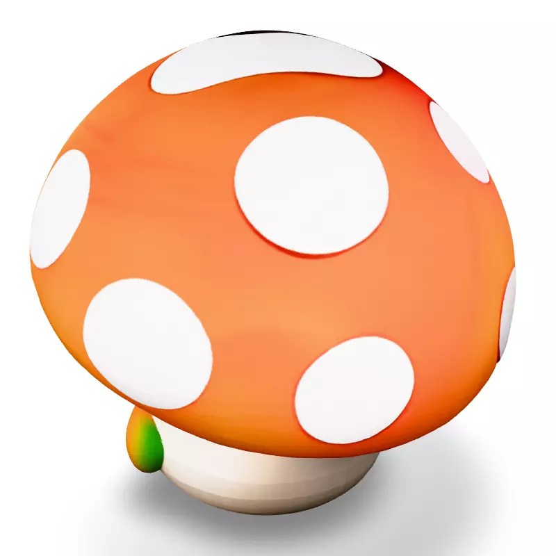 Cute Cartoon Mushroom Character Model Low-poly 3D model_4