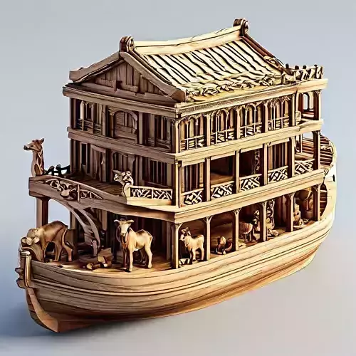 Noahs Ark LowPoly 3D Model Low-poly 3D model