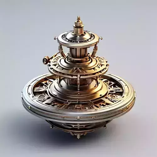Steampunk Gyro Compass 3D Model Low-poly 3D model