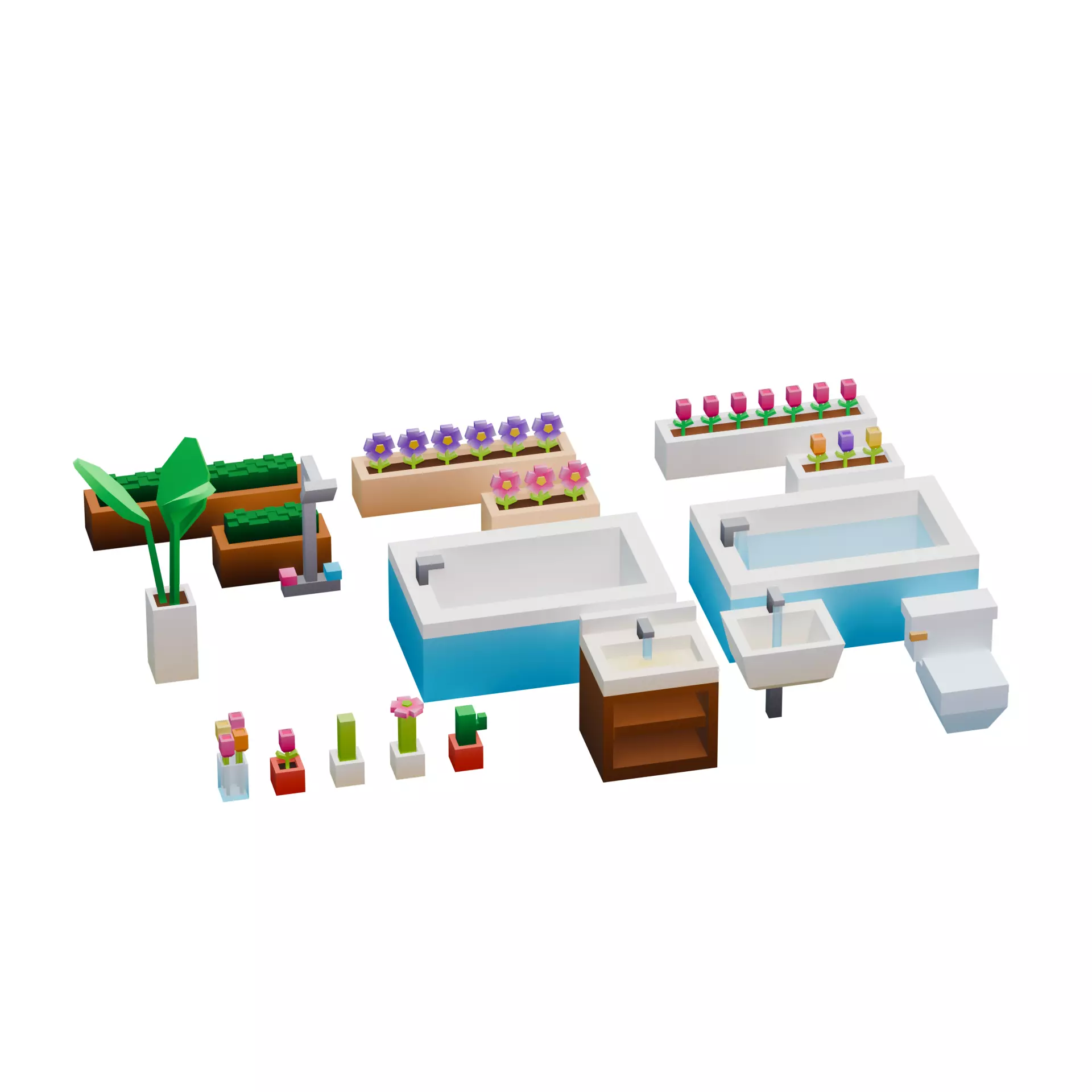 Low-Poly Room Interior Set Low-poly 3D model_4