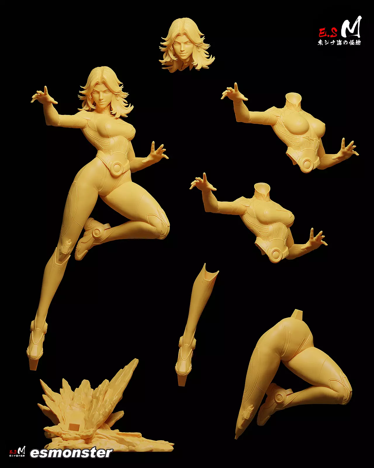 Invisible Woman CHARACTER BY ESM 2 pose 3D print model_11