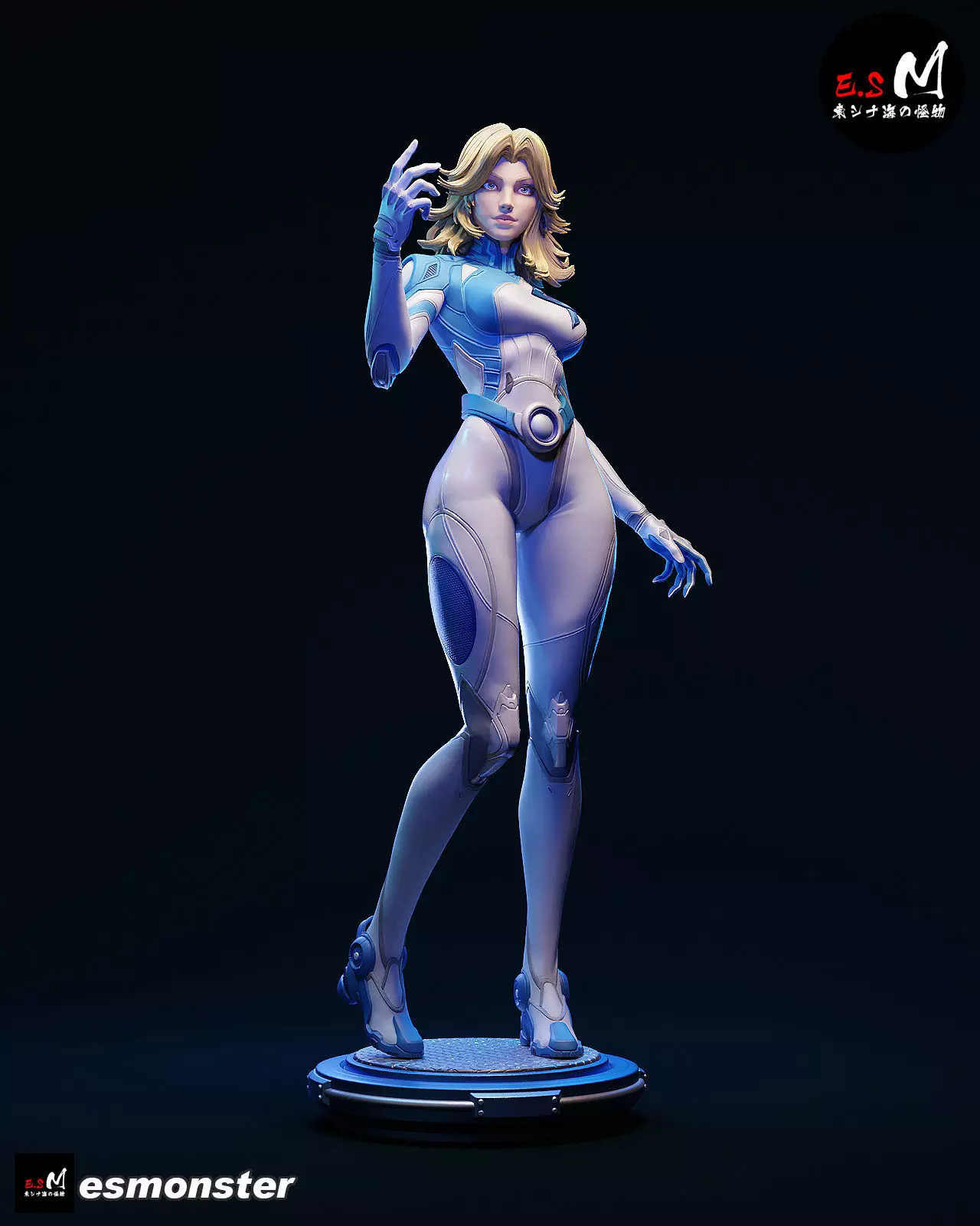 Invisible Woman CHARACTER BY ESM 2 pose 3D print model_26