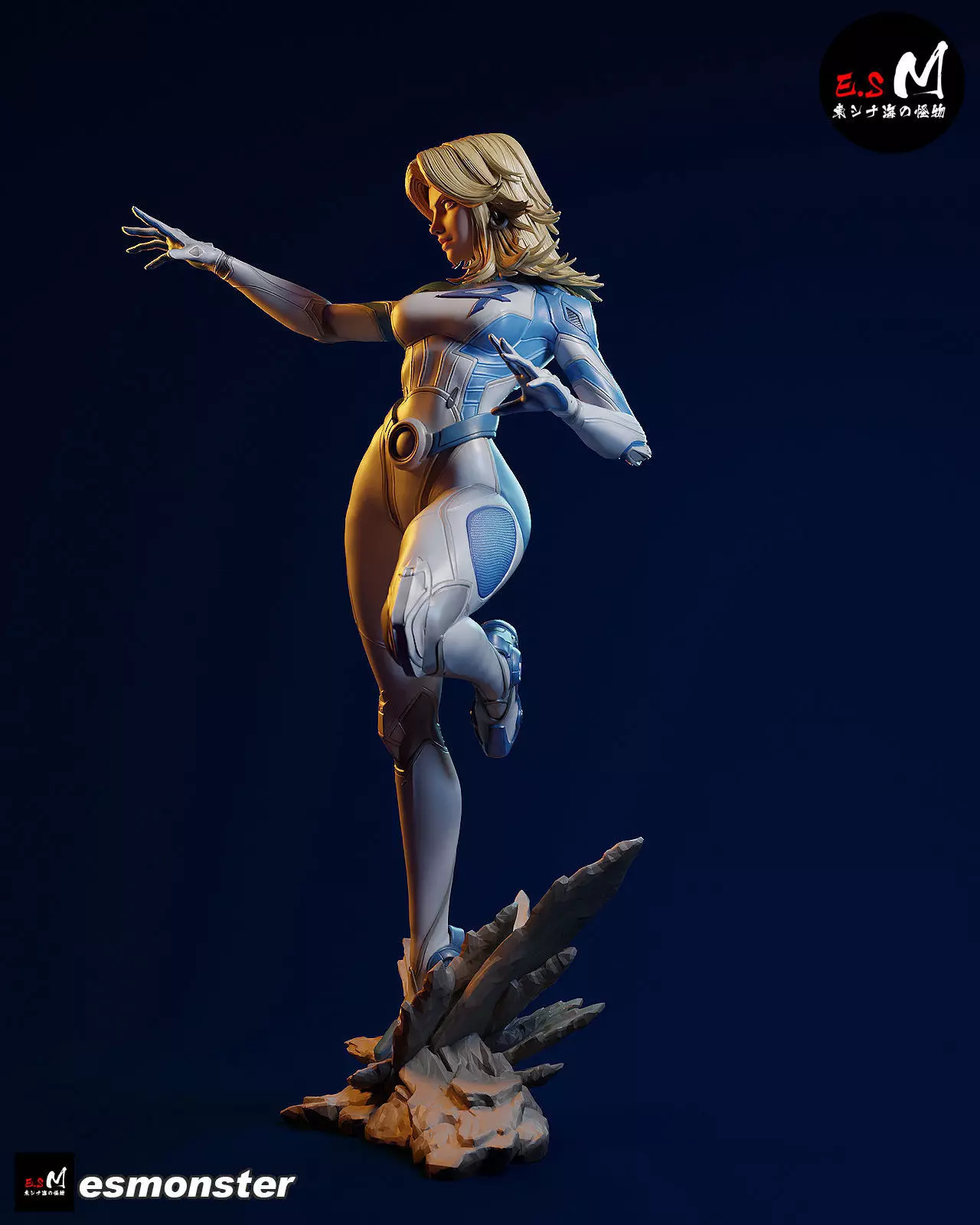 Invisible Woman CHARACTER BY ESM 2 pose 3D print model_1
