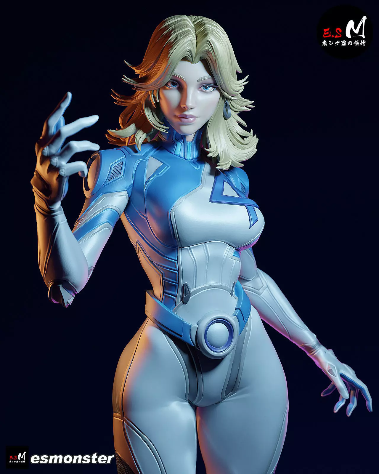 Invisible Woman CHARACTER BY ESM 2 pose 3D print model_20