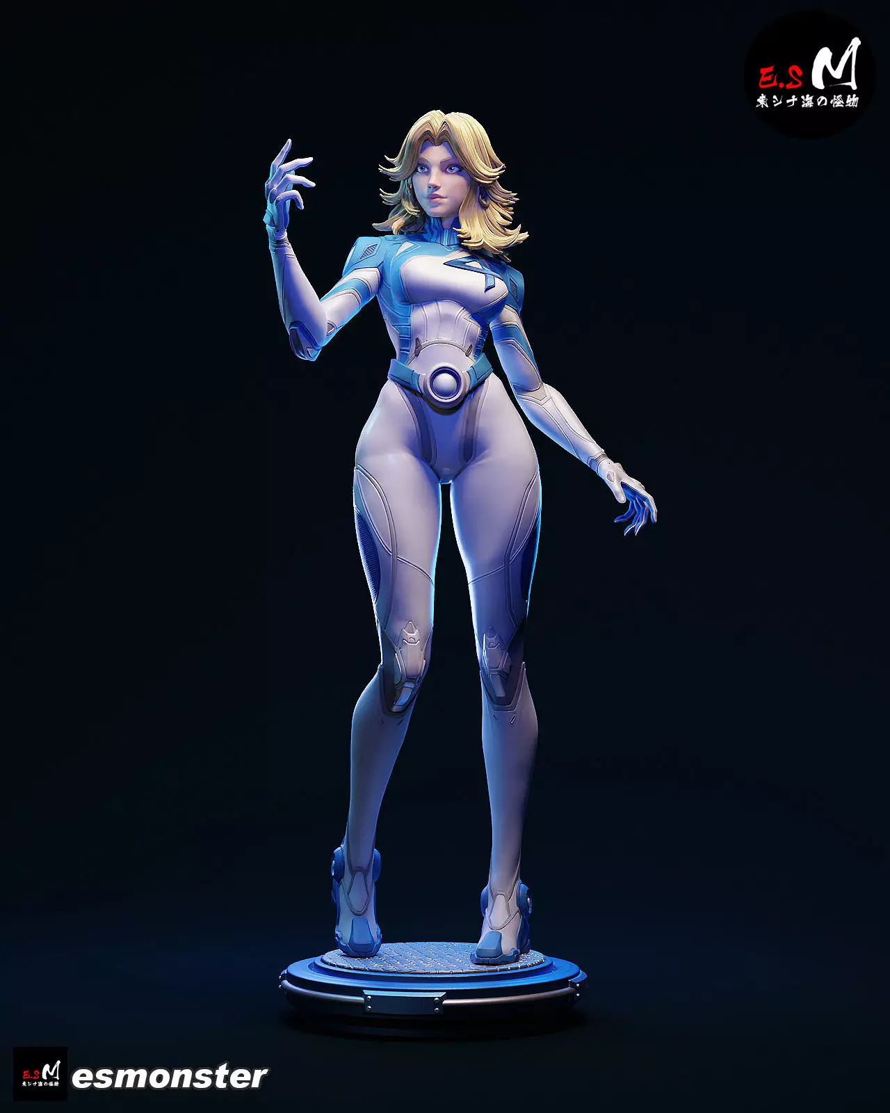 Invisible Woman CHARACTER BY ESM 2 pose 3D print model_30