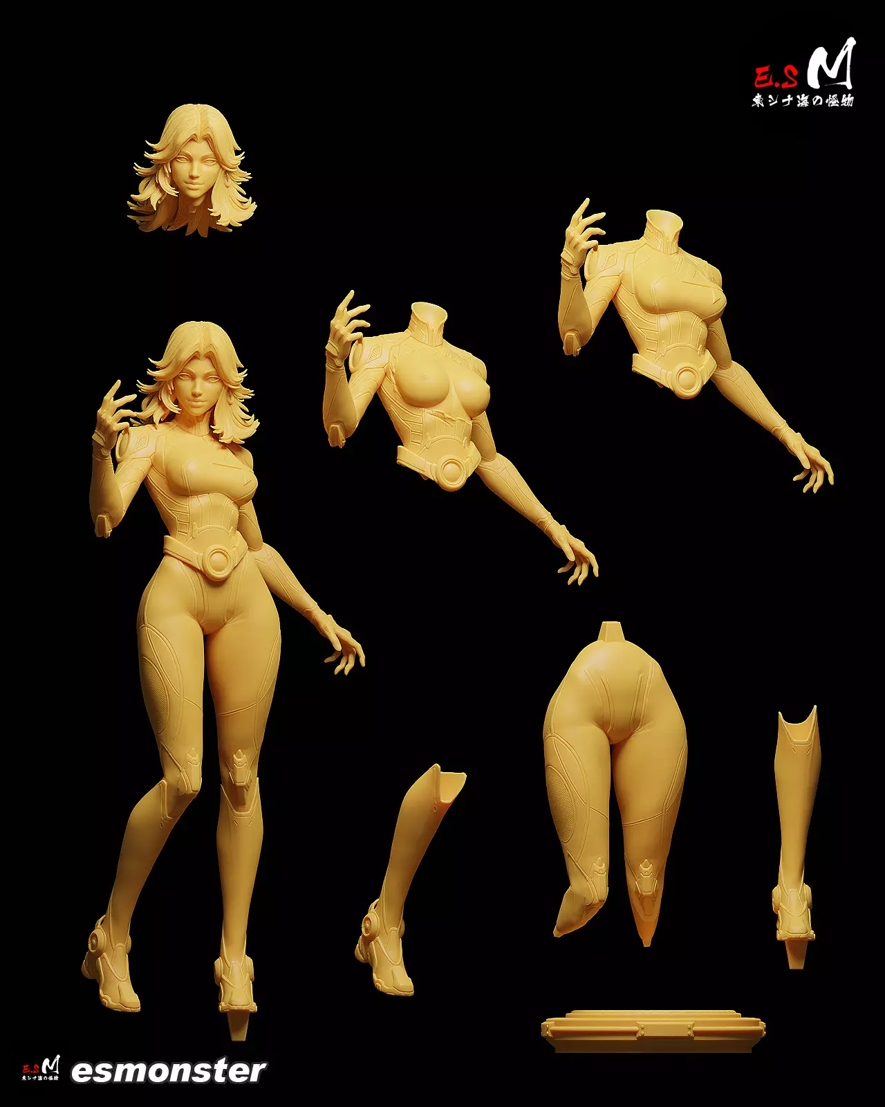 Invisible Woman CHARACTER BY ESM 2 pose 3D print model_31