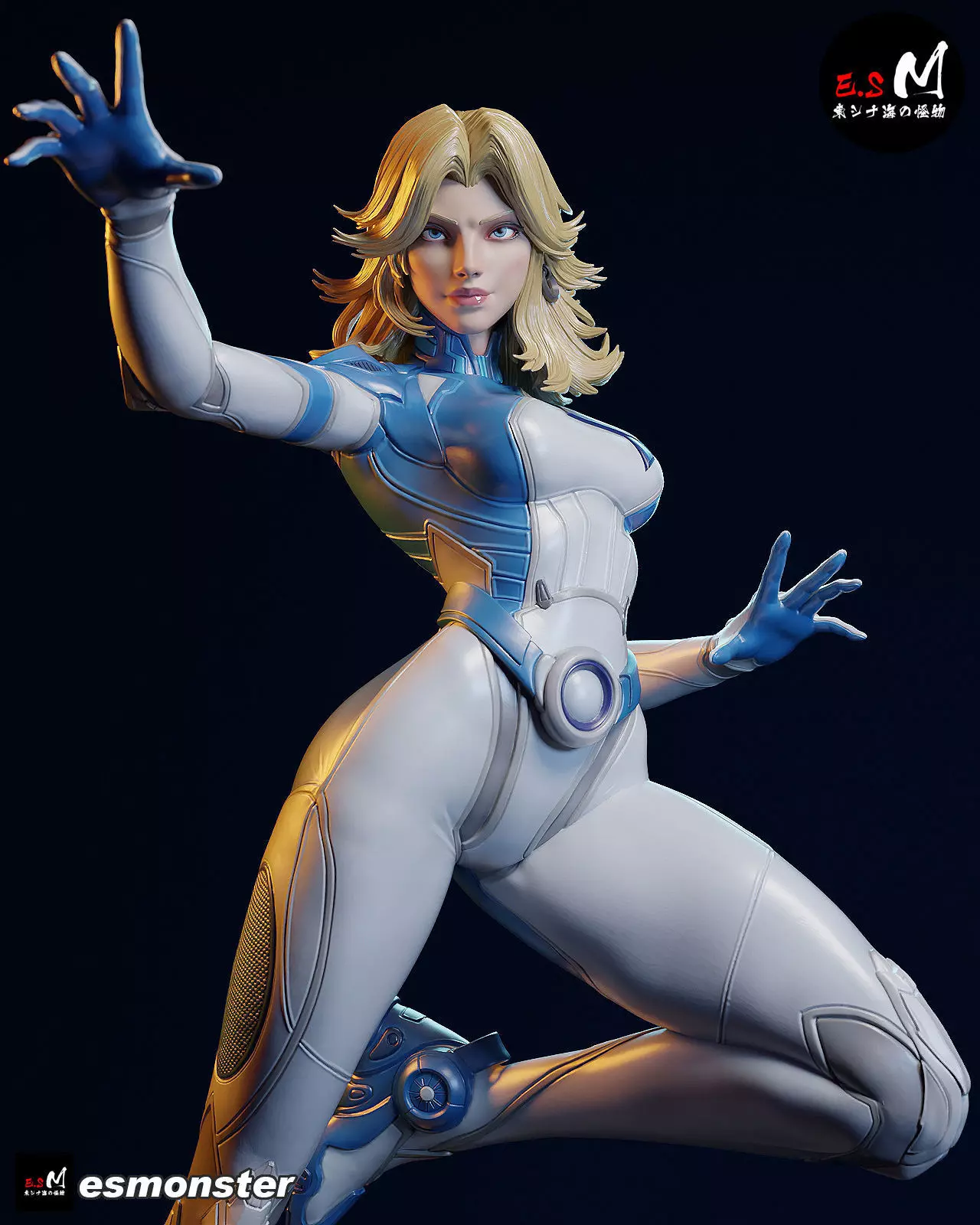 Invisible Woman CHARACTER BY ESM 2 pose 3D print model_5