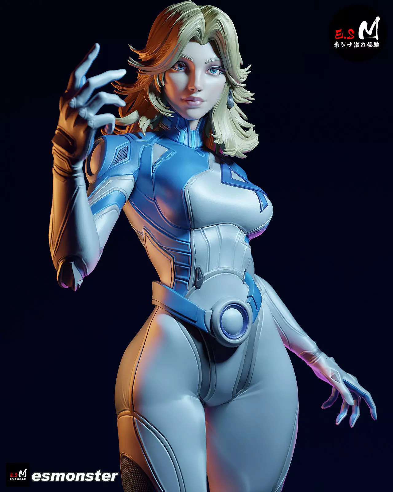 Invisible Woman CHARACTER BY ESM 2 pose 3D print model_21
