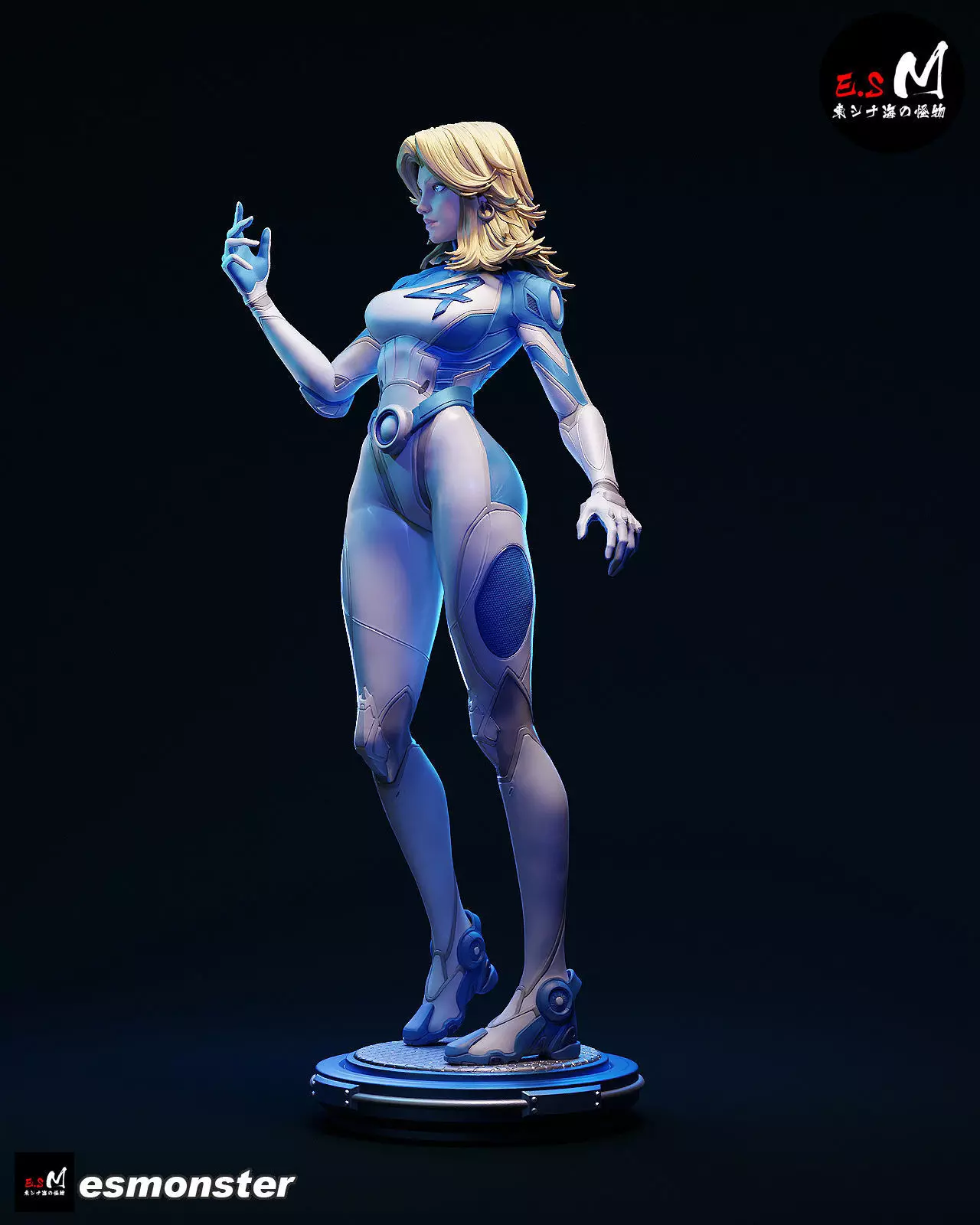 Invisible Woman CHARACTER BY ESM 2 pose 3D print model_27