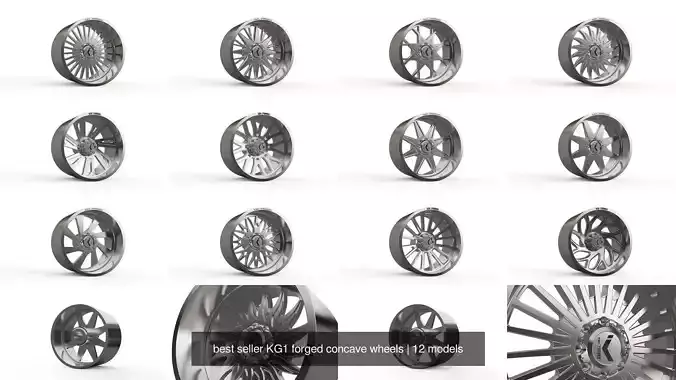 best seller KG1 forged concave wheels 3D Model Collection
