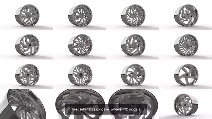 best seller artis concave  wheels 3D Model Collection