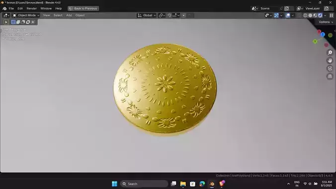 Gold Silver and Bronze coin