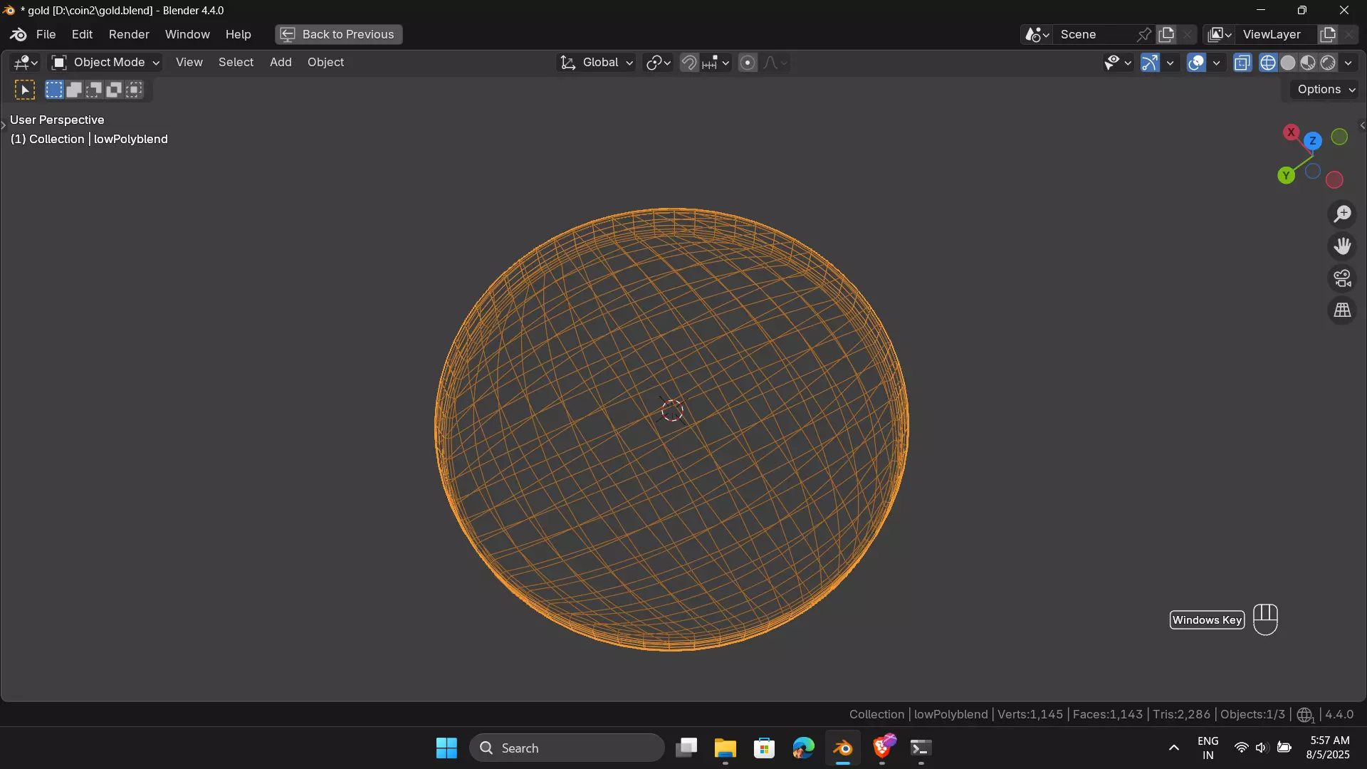 Gold Silver and Bronze coin Low-poly 3D model_4