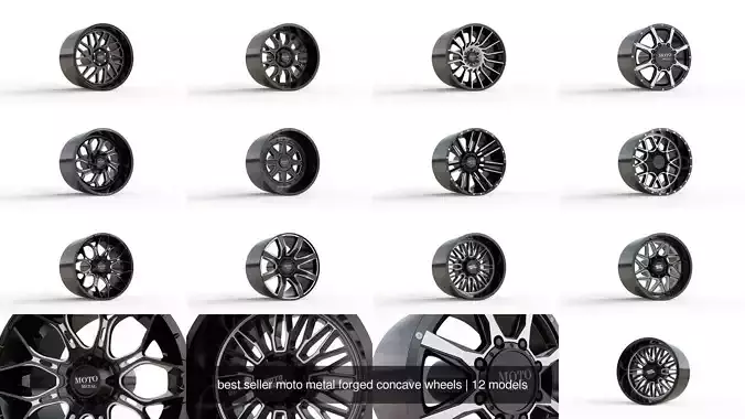 best seller moto metal forged concave wheels 3D Model Collection