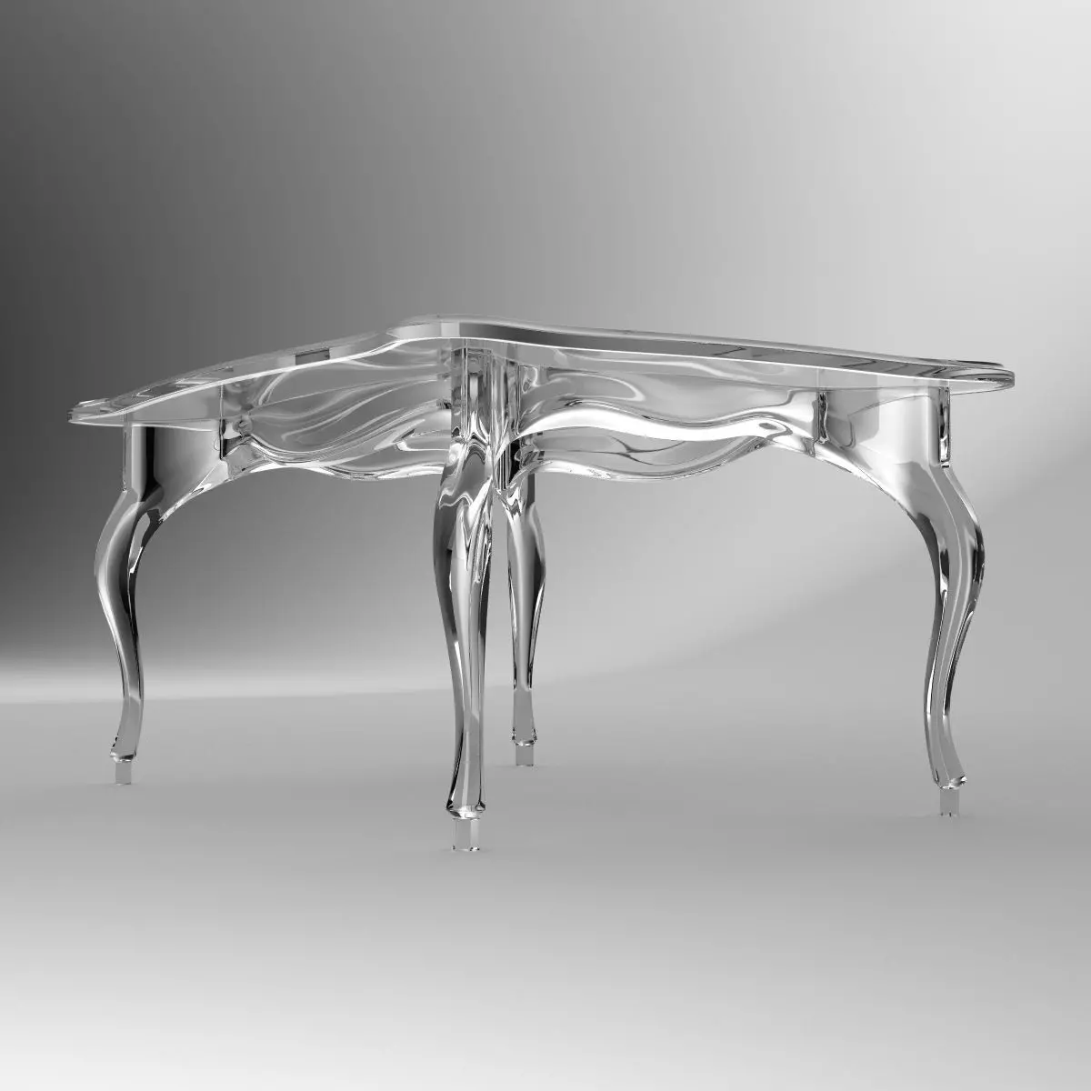 Acrylic Coffee Table in Classic Style 3D model_2