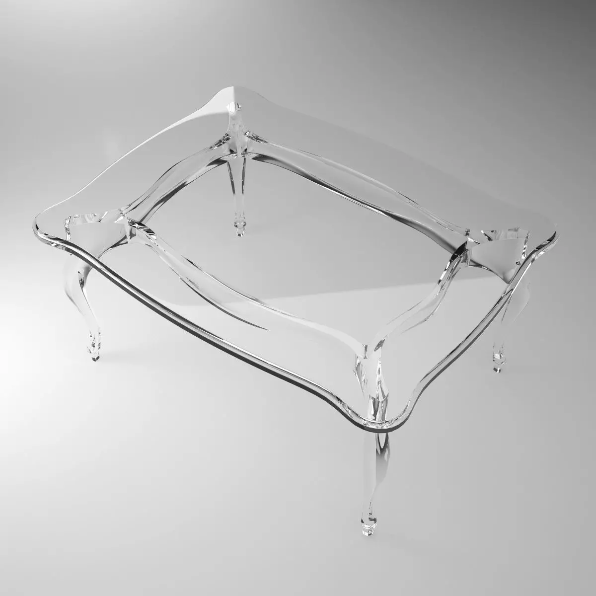 Acrylic Coffee Table in Classic Style 3D model_5