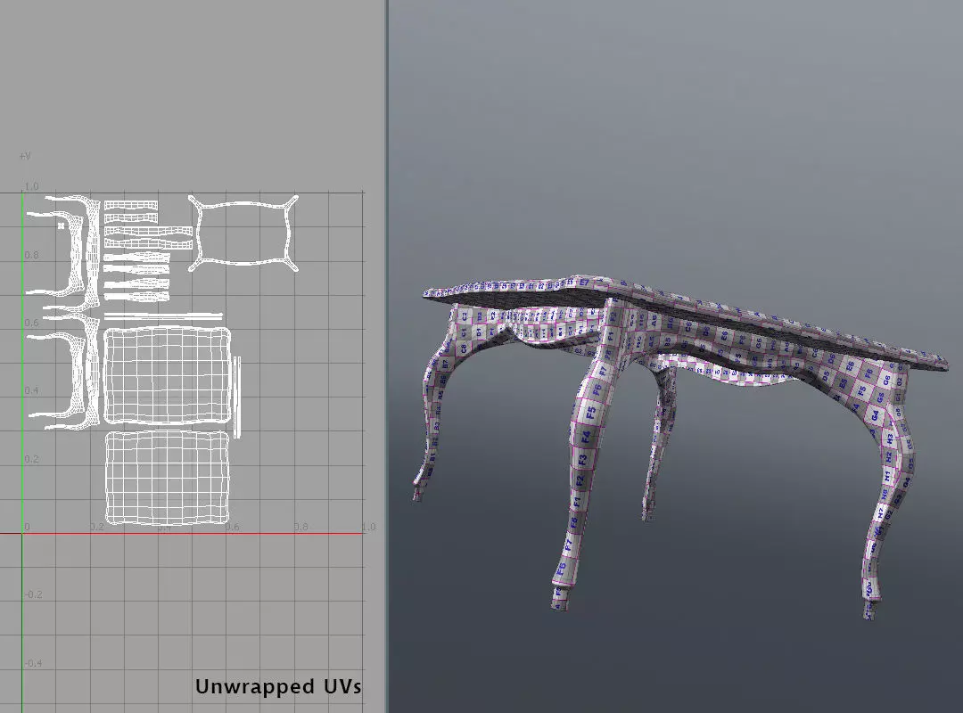 Acrylic Coffee Table in Classic Style 3D model_24