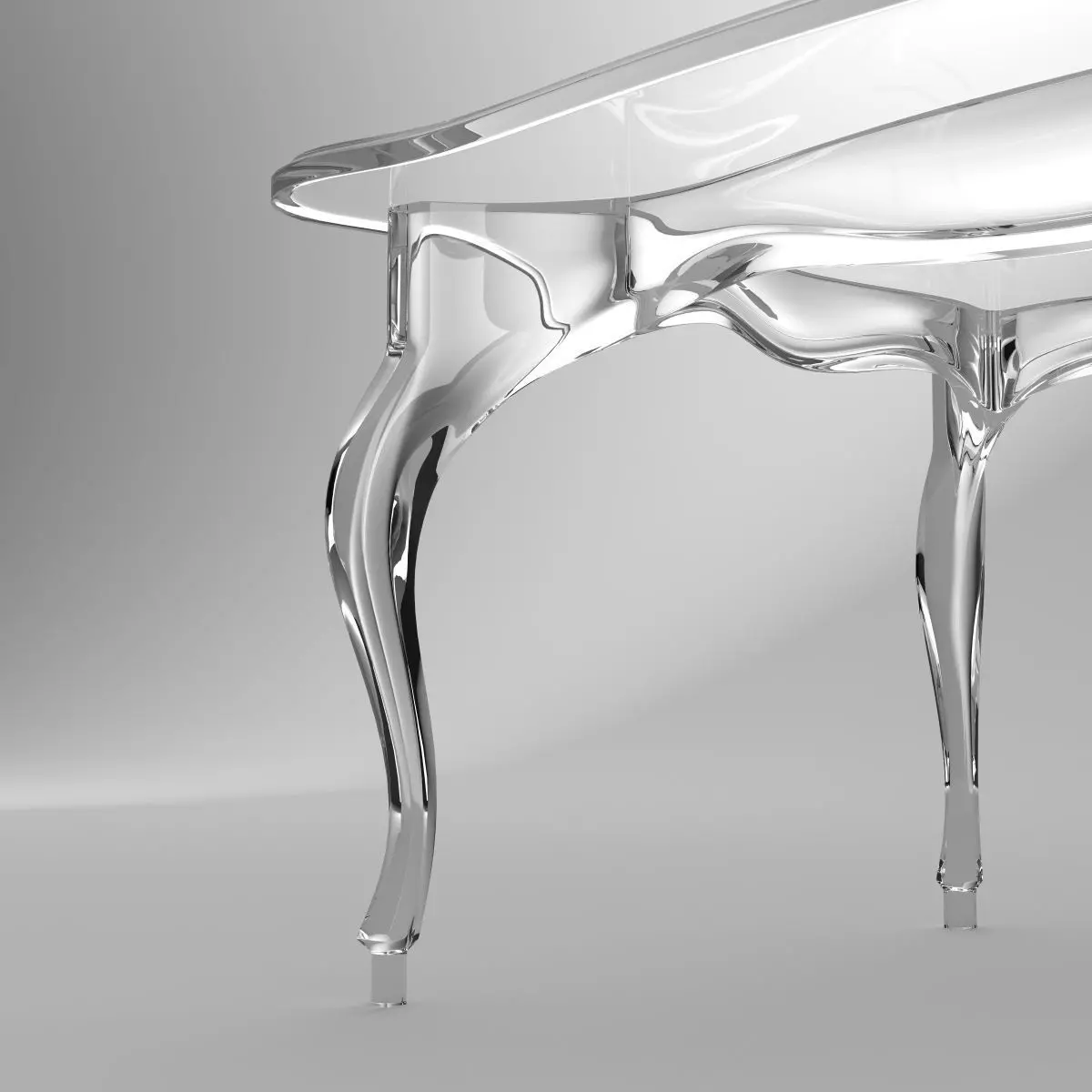 Acrylic Coffee Table in Classic Style 3D model_3