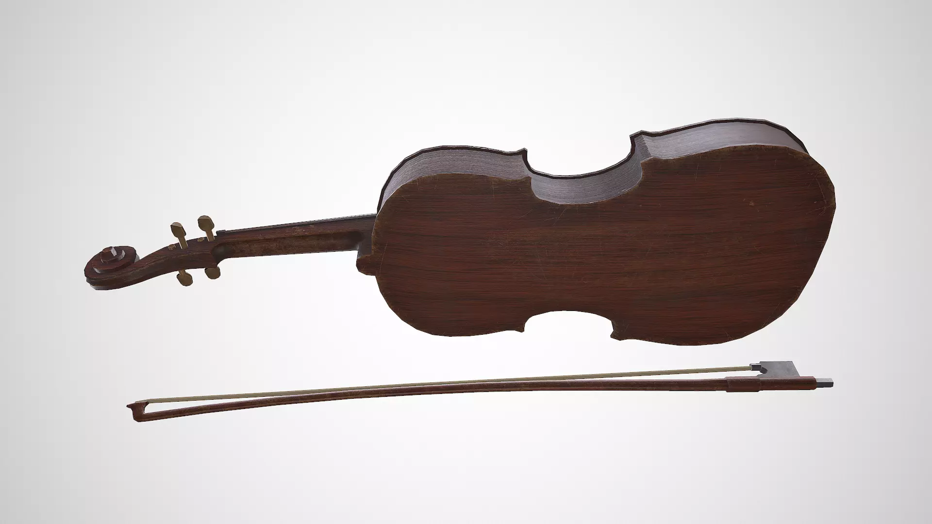 Old Violin low-poly PBR Low-poly 3D model_19