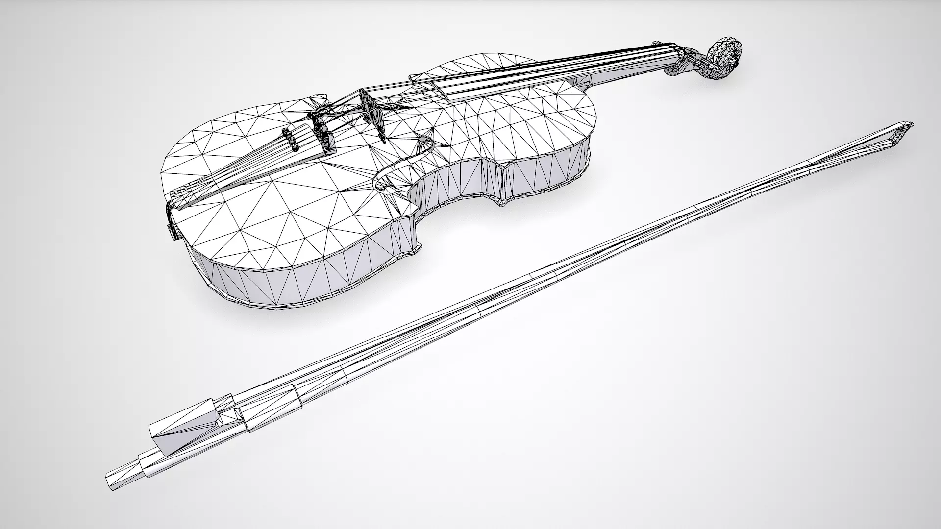 Old Violin low-poly PBR Low-poly 3D model_26