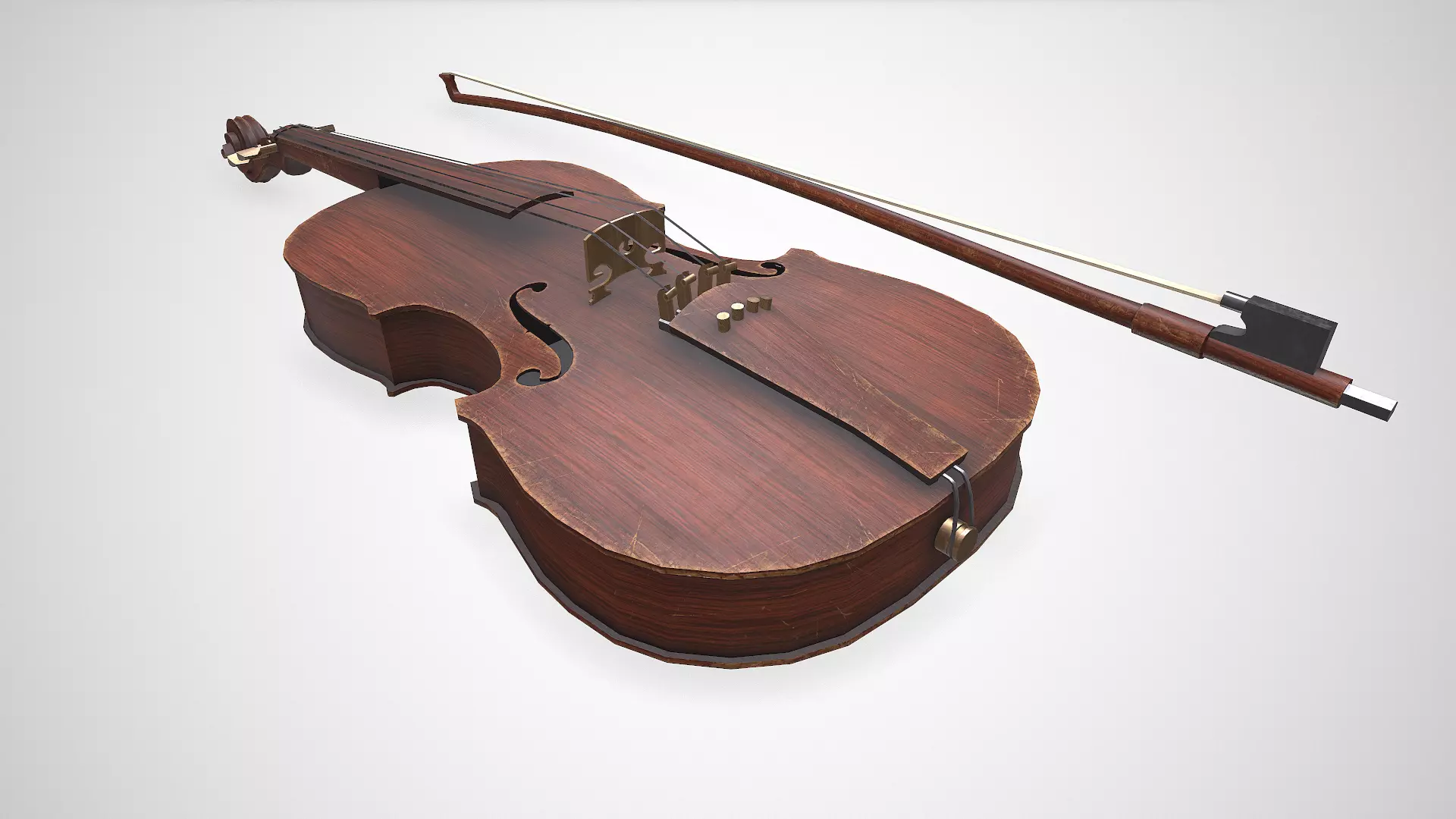 Old Violin low-poly PBR Low-poly 3D model_17