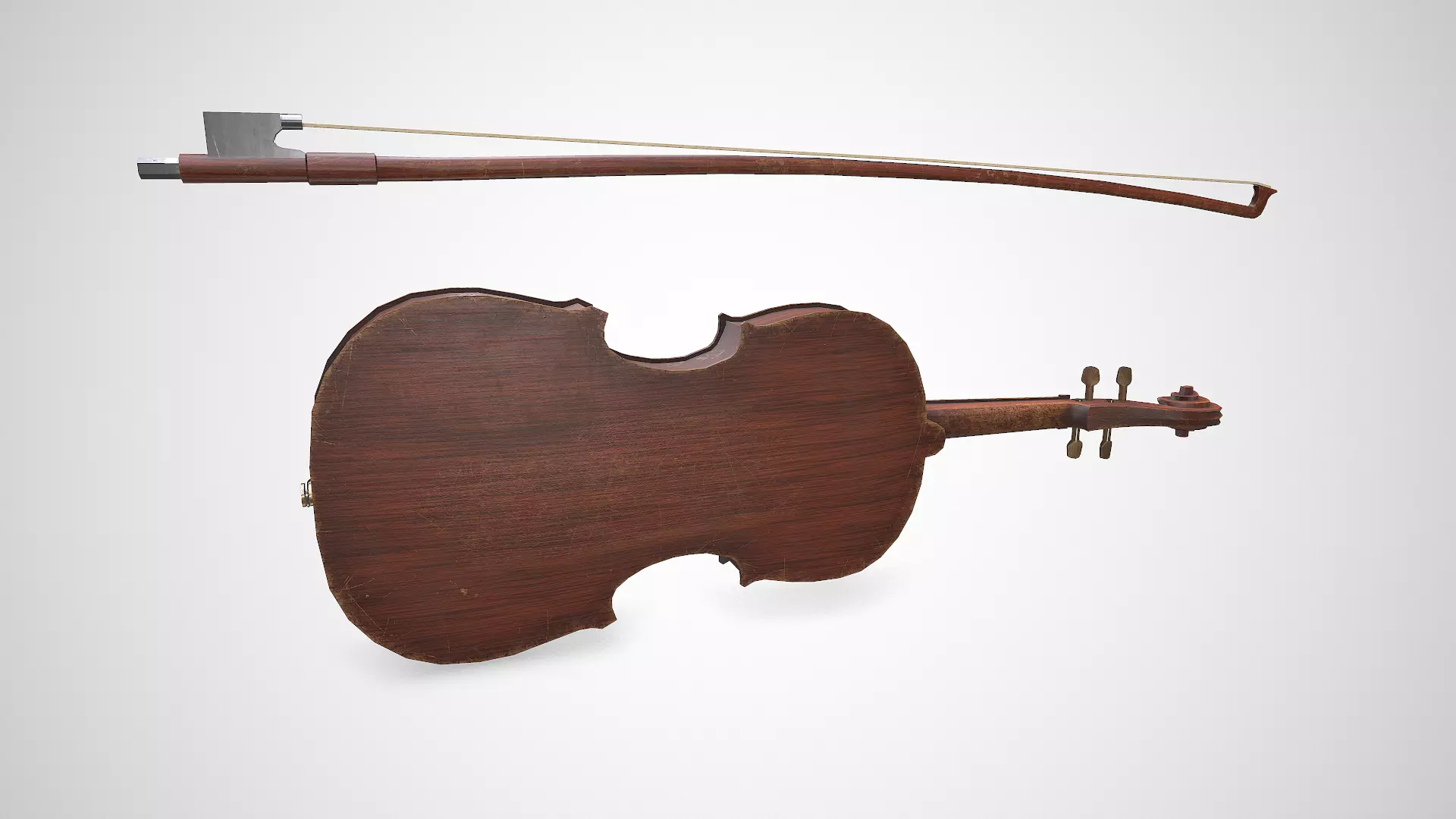 Old Violin low-poly PBR Low-poly 3D model_12