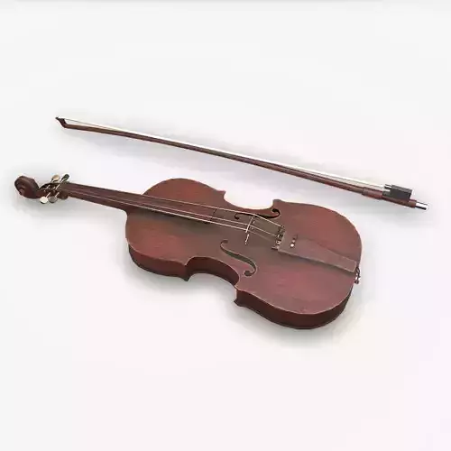 Old Violin low-poly PBR Low-poly 3D model