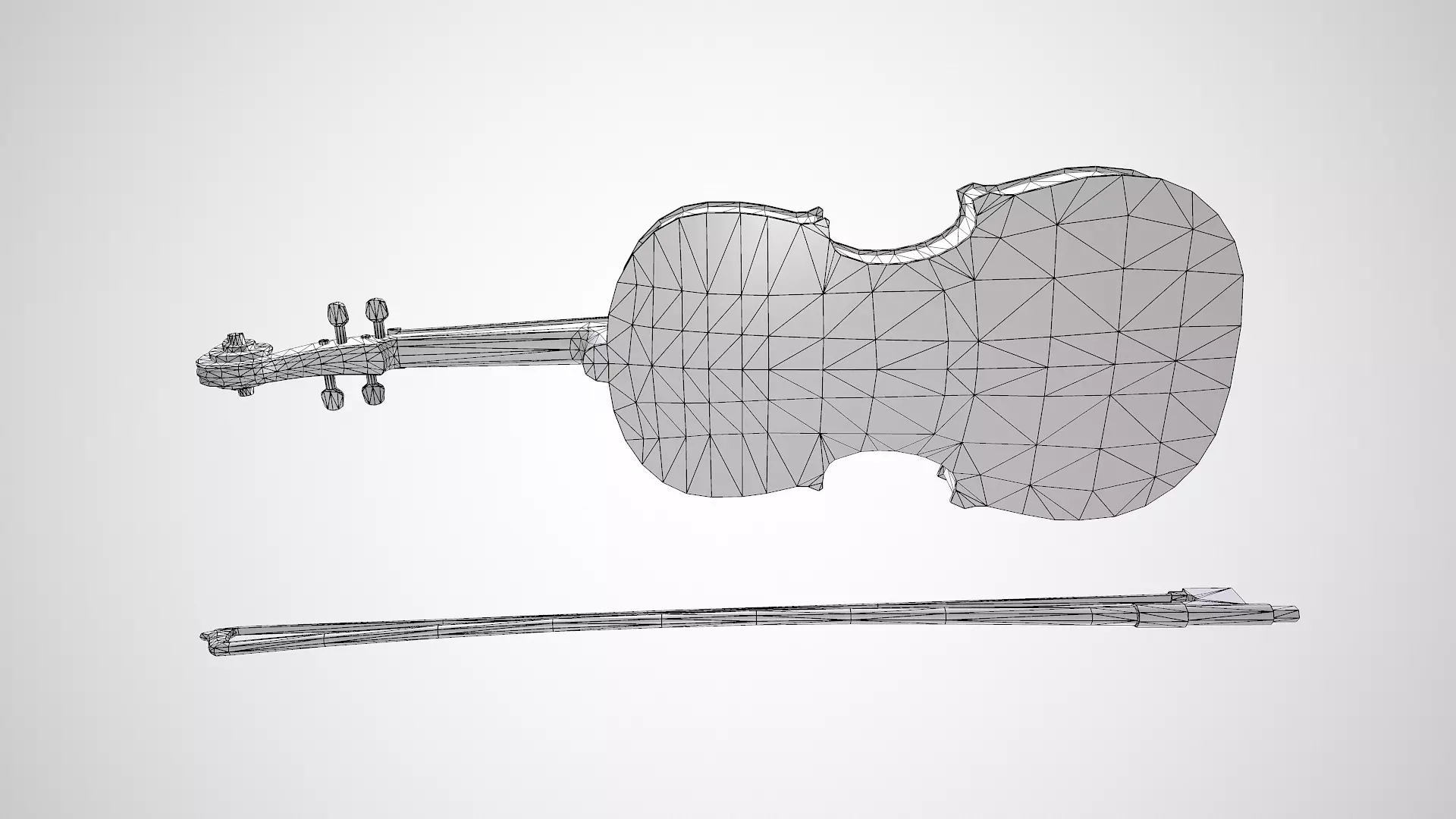 Old Violin low-poly PBR Low-poly 3D model_24