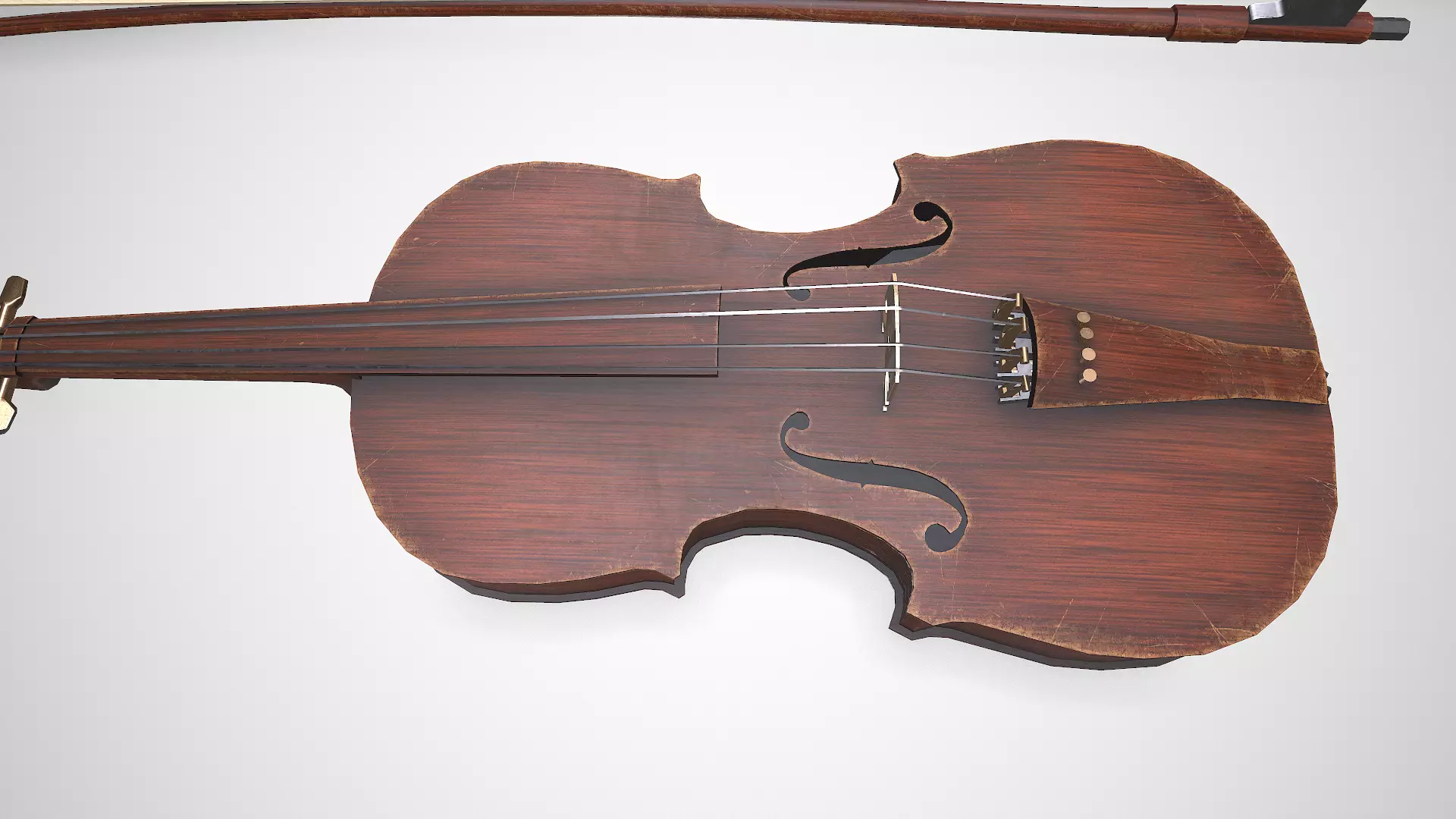 Old Violin low-poly PBR Low-poly 3D model_7