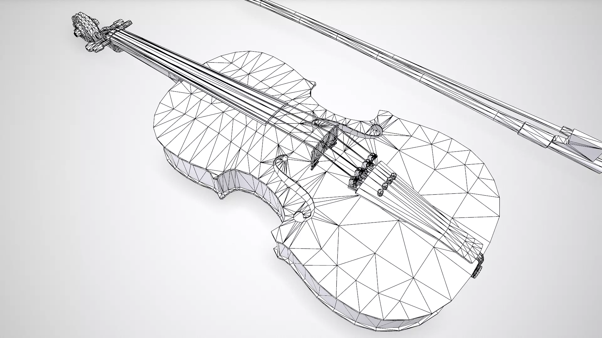 Old Violin low-poly PBR Low-poly 3D model_25