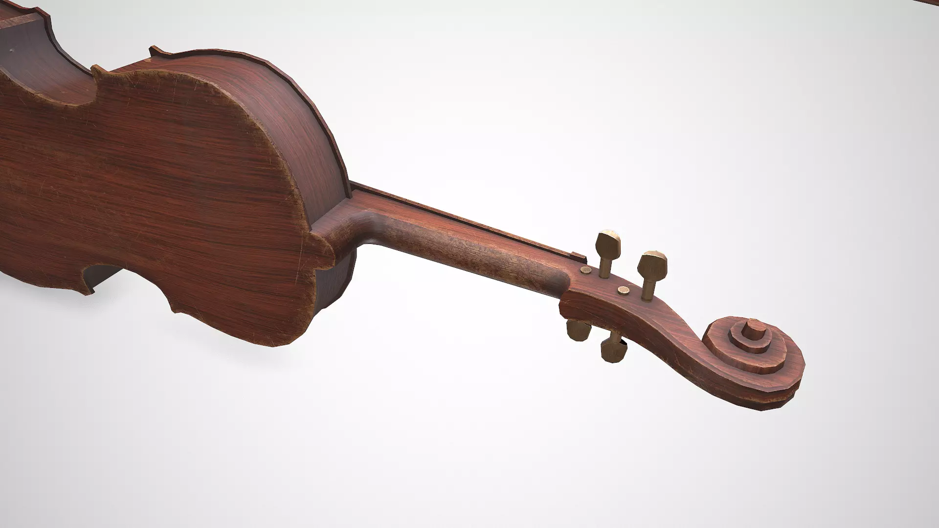 Old Violin low-poly PBR Low-poly 3D model_14