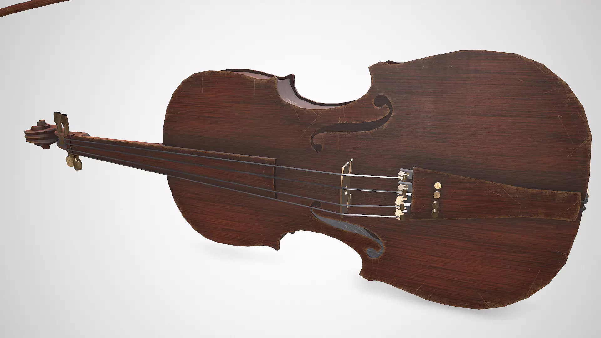 Old Violin low-poly PBR Low-poly 3D model_16