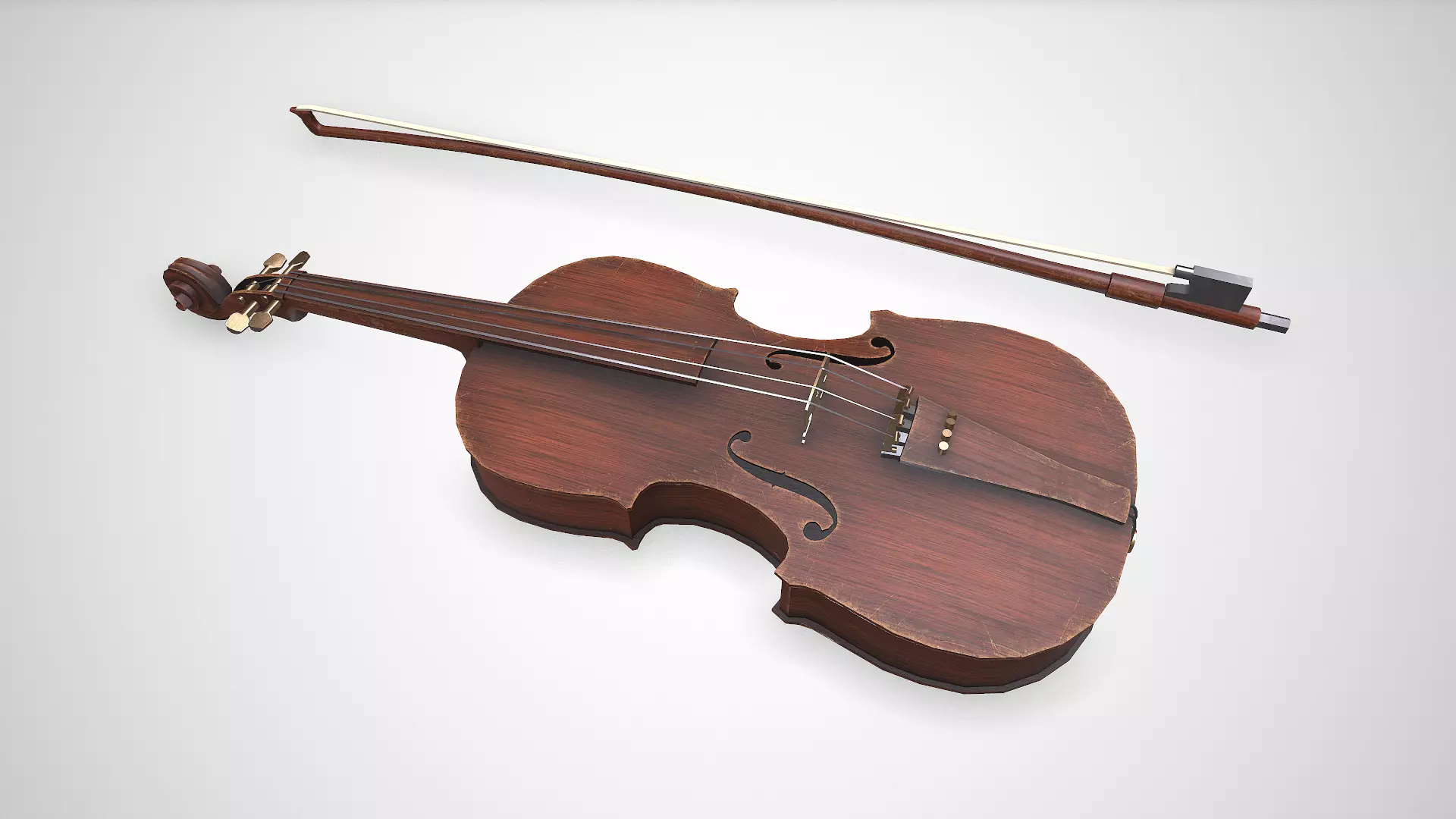 Old Violin low-poly PBR Low-poly 3D model_3
