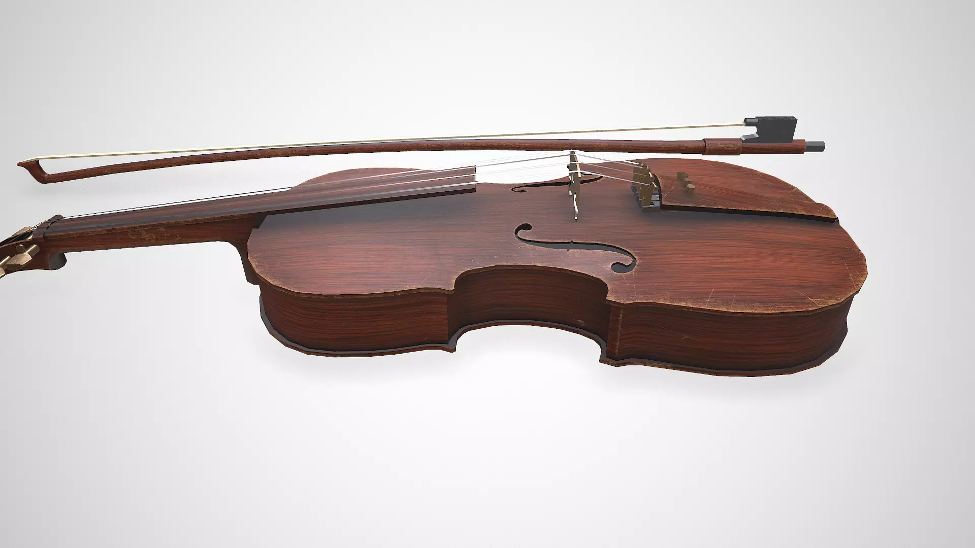 Old Violin low-poly PBR Low-poly 3D model_4