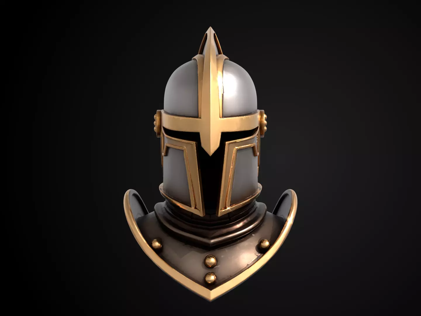 Stylized Medieval Helmet - Crusaders Faith Helm 3D print model_12
