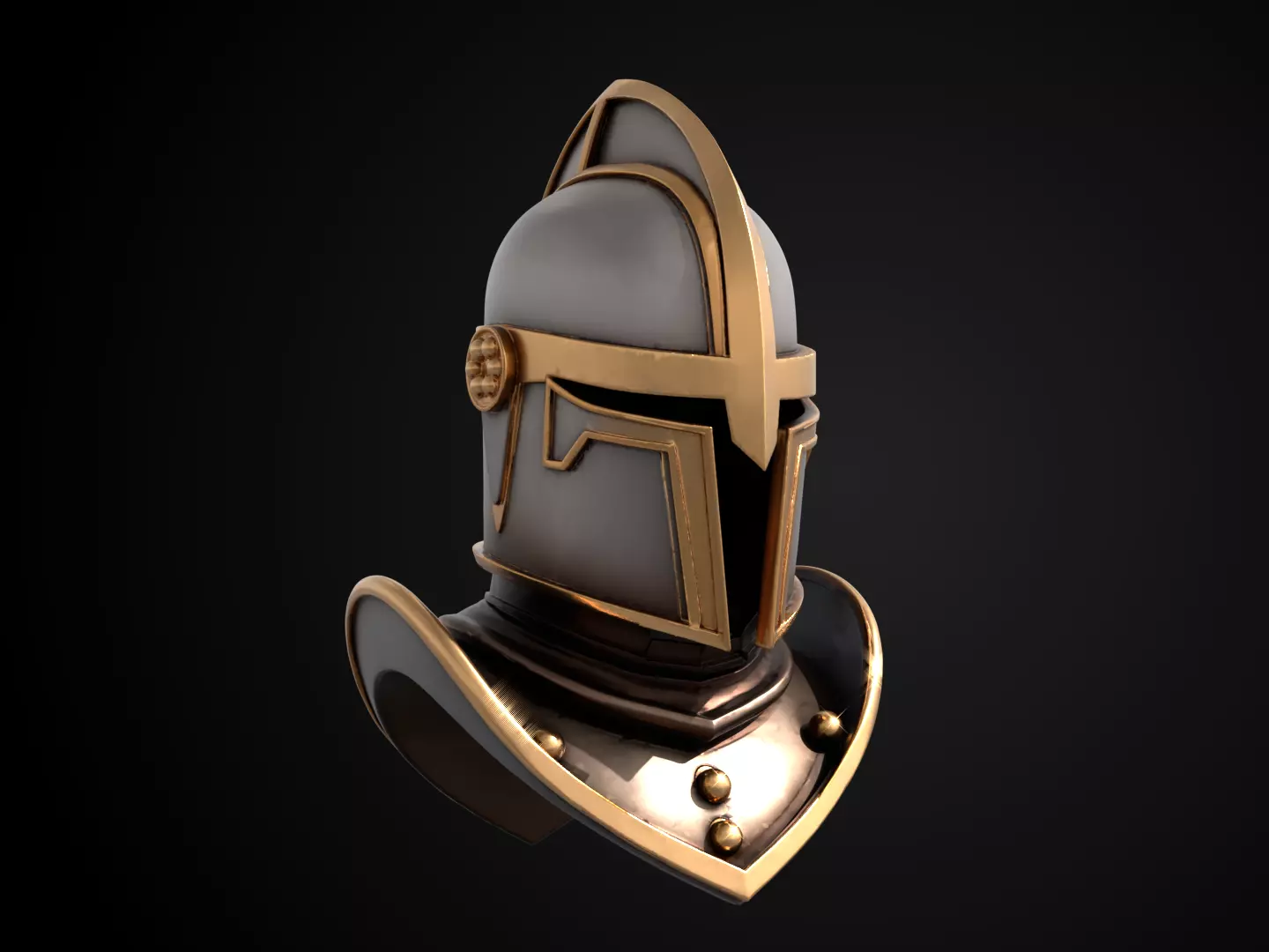 Stylized Medieval Helmet - Crusaders Faith Helm 3D print model_1