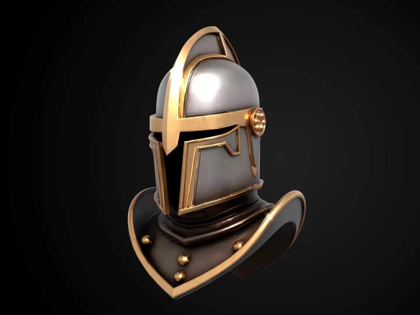 Stylized Medieval Helmet - Crusaders Faith Helm 3D print model_11