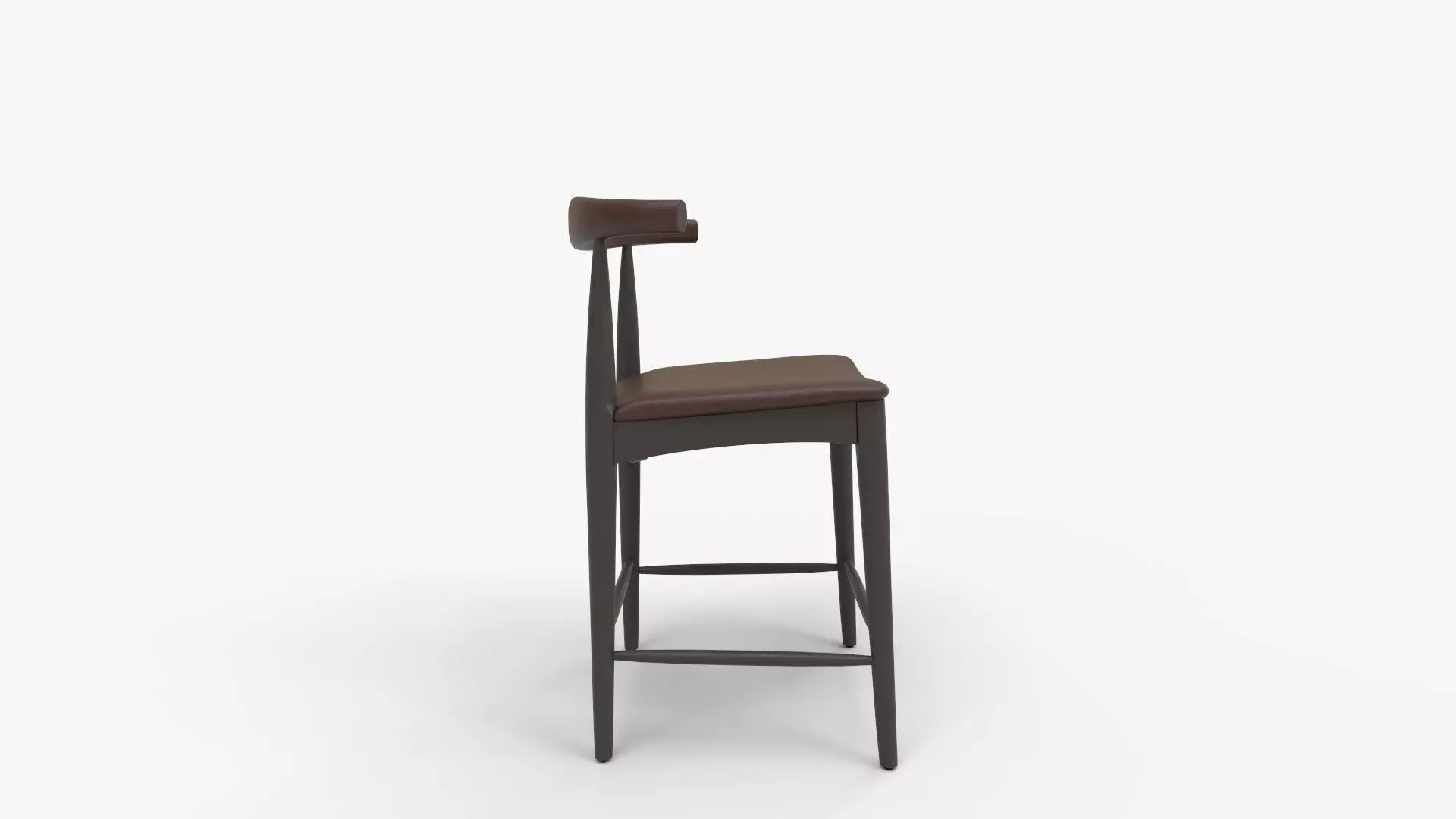 Elbow bar stool Hans Wegner replica 3D model_1