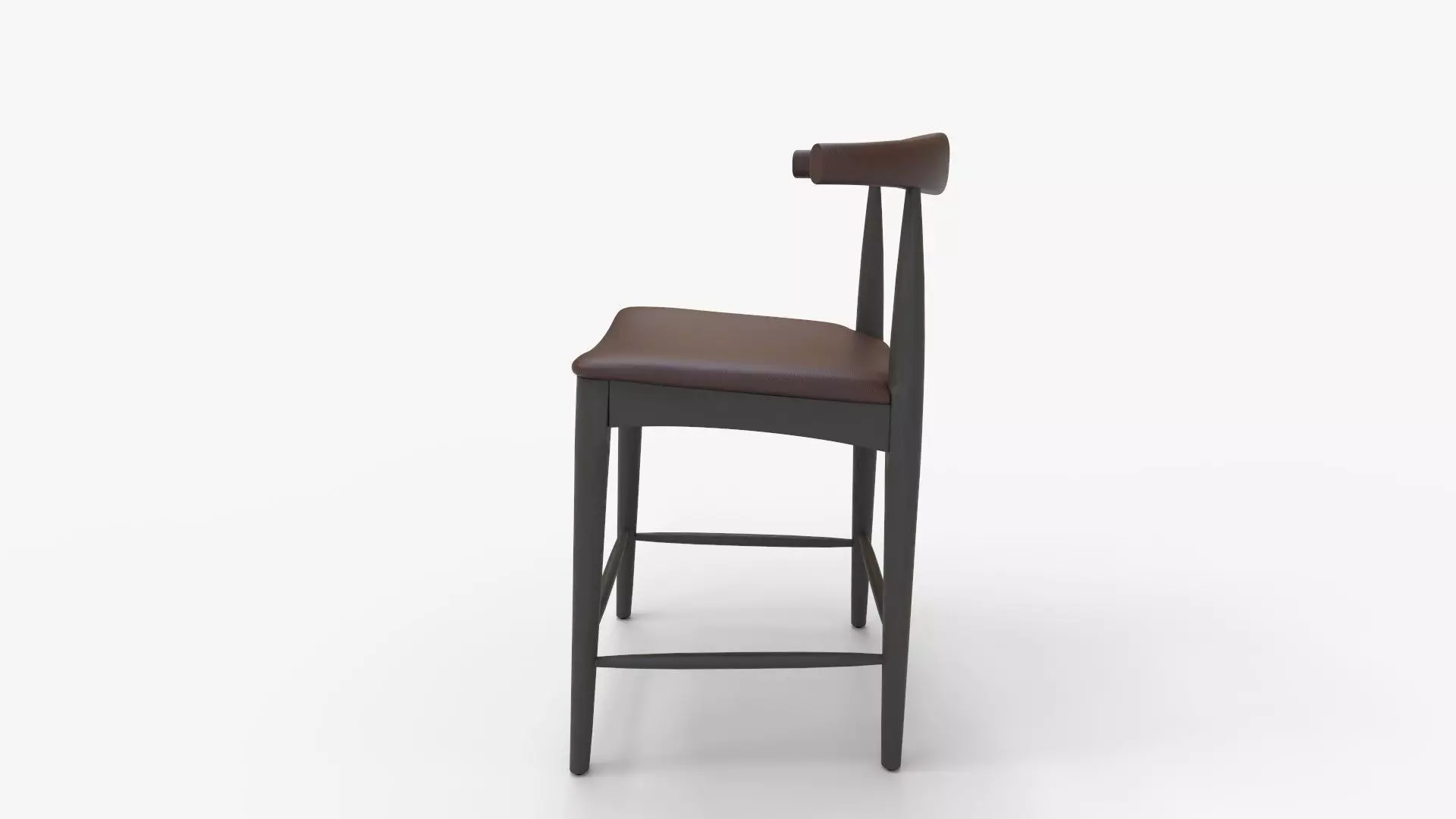 Elbow bar stool Hans Wegner replica 3D model_5