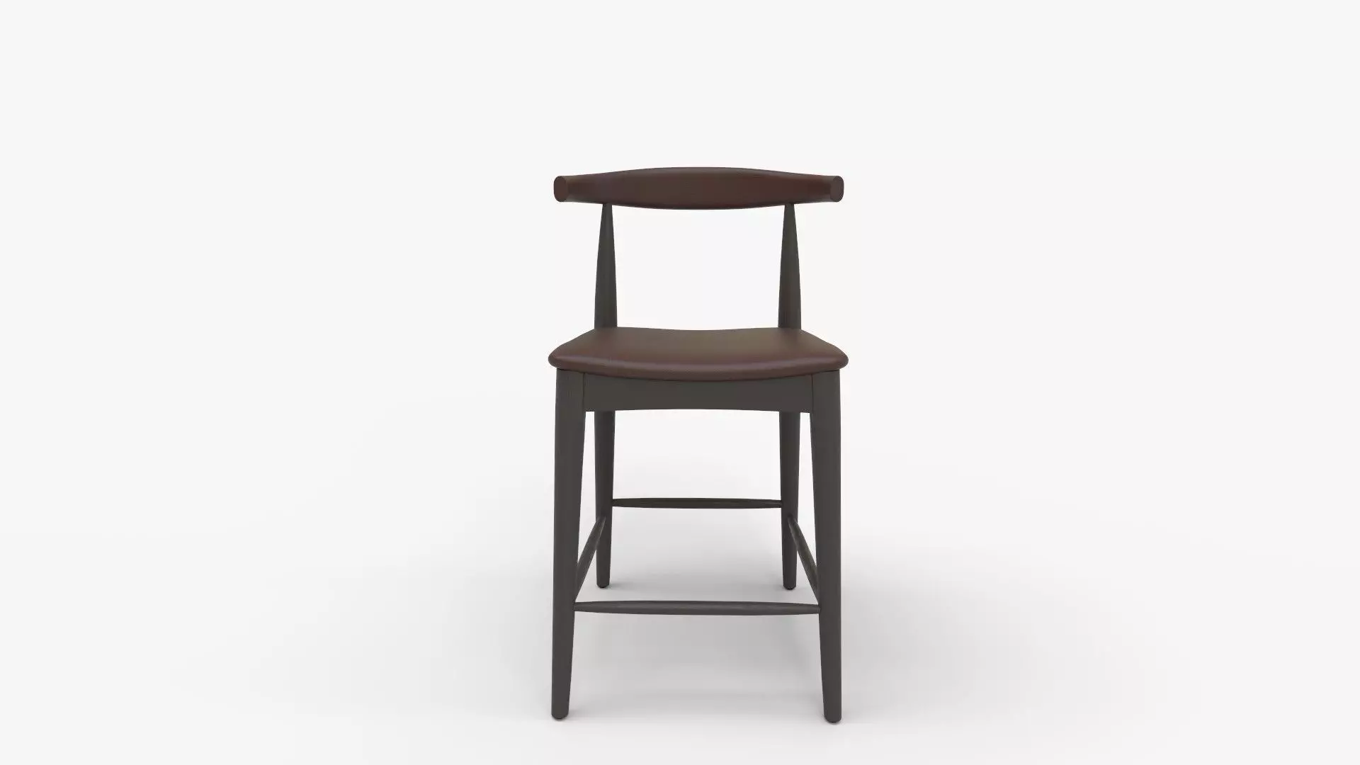 Elbow bar stool Hans Wegner replica 3D model_9