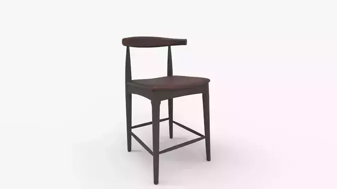 Elbow bar stool Hans Wegner replica 3D model